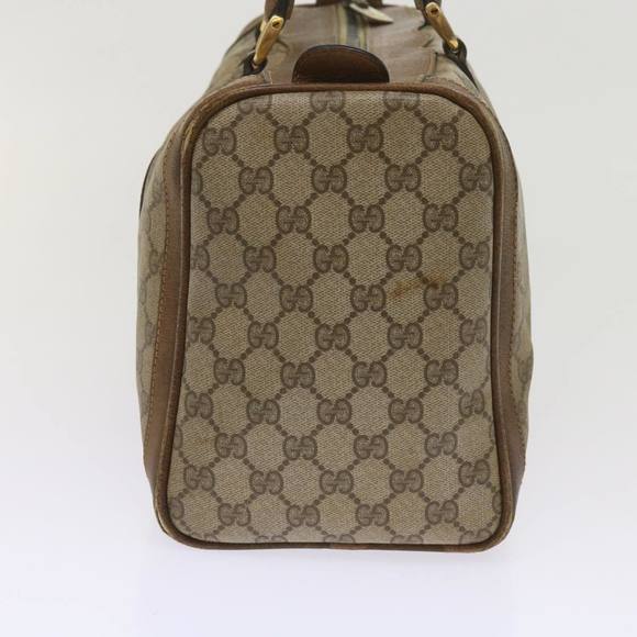 GUCCI GG Canvas Boston Bag PVC Beige Auth 65579 - Picture 4 of 16